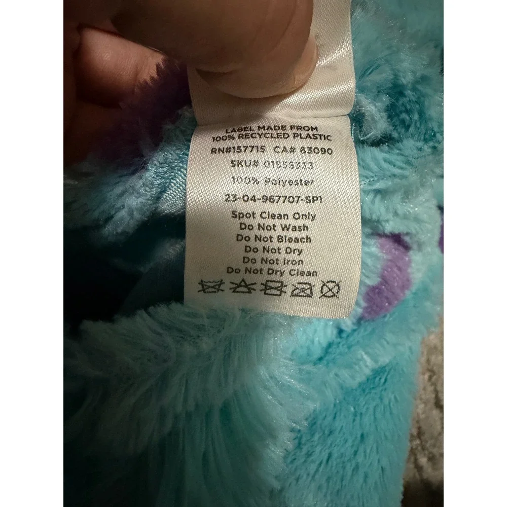 Spirit Halloween Monsters Inc Sulley Costume Toddler 3T-4T Blue Furry Jumpsuit